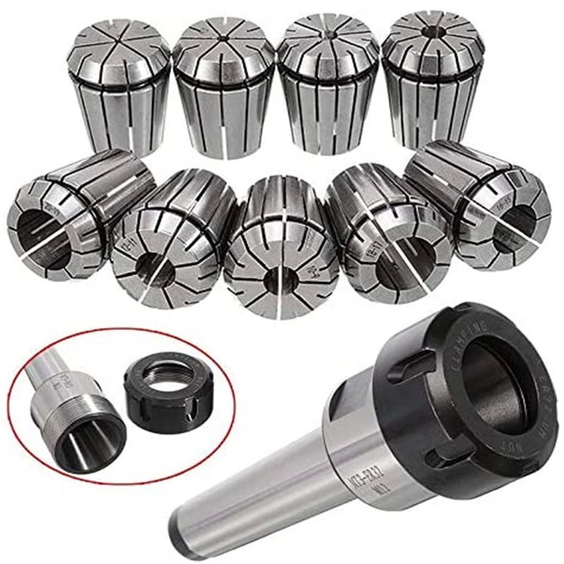 +ER25 Wrench 1PCS Collet Chuck Morse Holder Milling Lathe tool CNC MT2 MT3 MT4 ER25 M10 M12 M16 ER25 Spring Clamps 9PCS