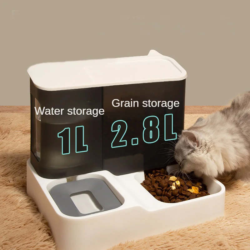New Integrate Pet 1L Automatic Water Feeder With 2.8L Drinking Bowl Apset Pet Double Bowl For Cat And Dog