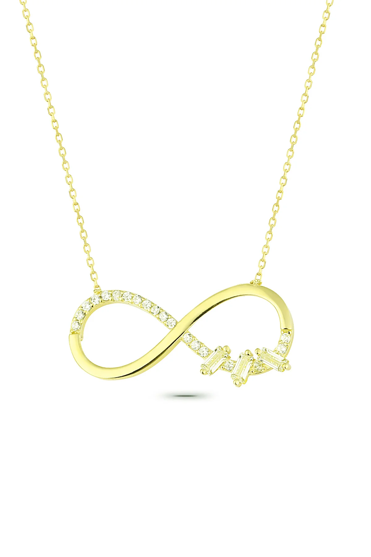 

Gold Eternity Pendant Silver Necklace
