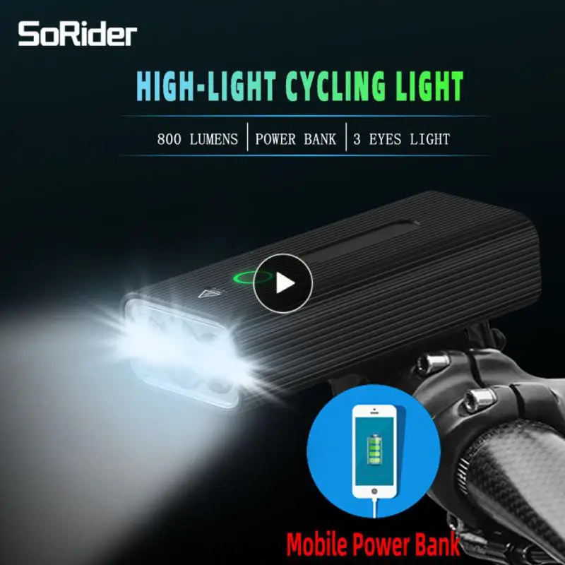

Фонарь для велосипеда с быстрой зарядкой и USB-зарядкой, 800 люмен, высокая яркость, 4 режима, водонепроницаемый фонарик для езды