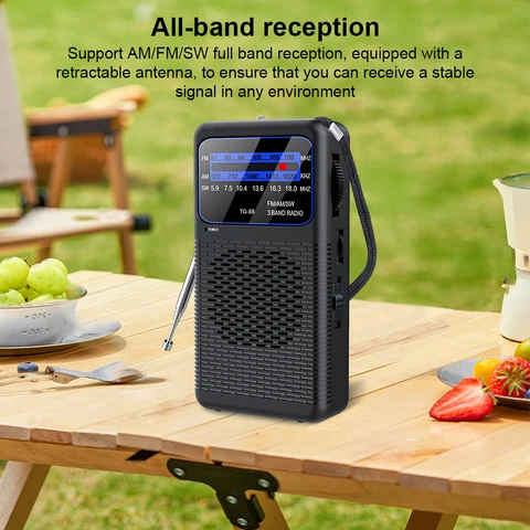 Портативное радио AM/FM/SW на батарейках с разъемом для наушников для кемпинга и экстренных подарков для пожилых людей пожилого возраста