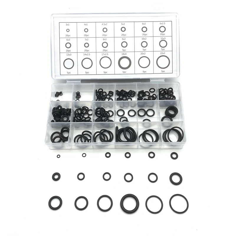 Набор резиновых уплотнительных колец 18 размеров 225 шт. |