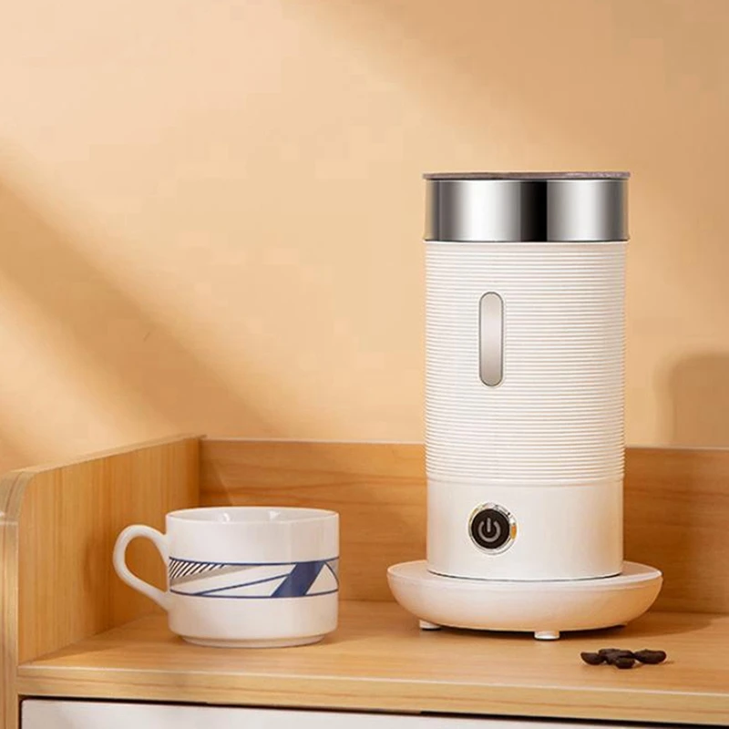 

450W 200Ml Household Milk Heating Frother Stainless Steel Electric Milk Frother Automatic Coffee Frother BY-8308 EU PLUG