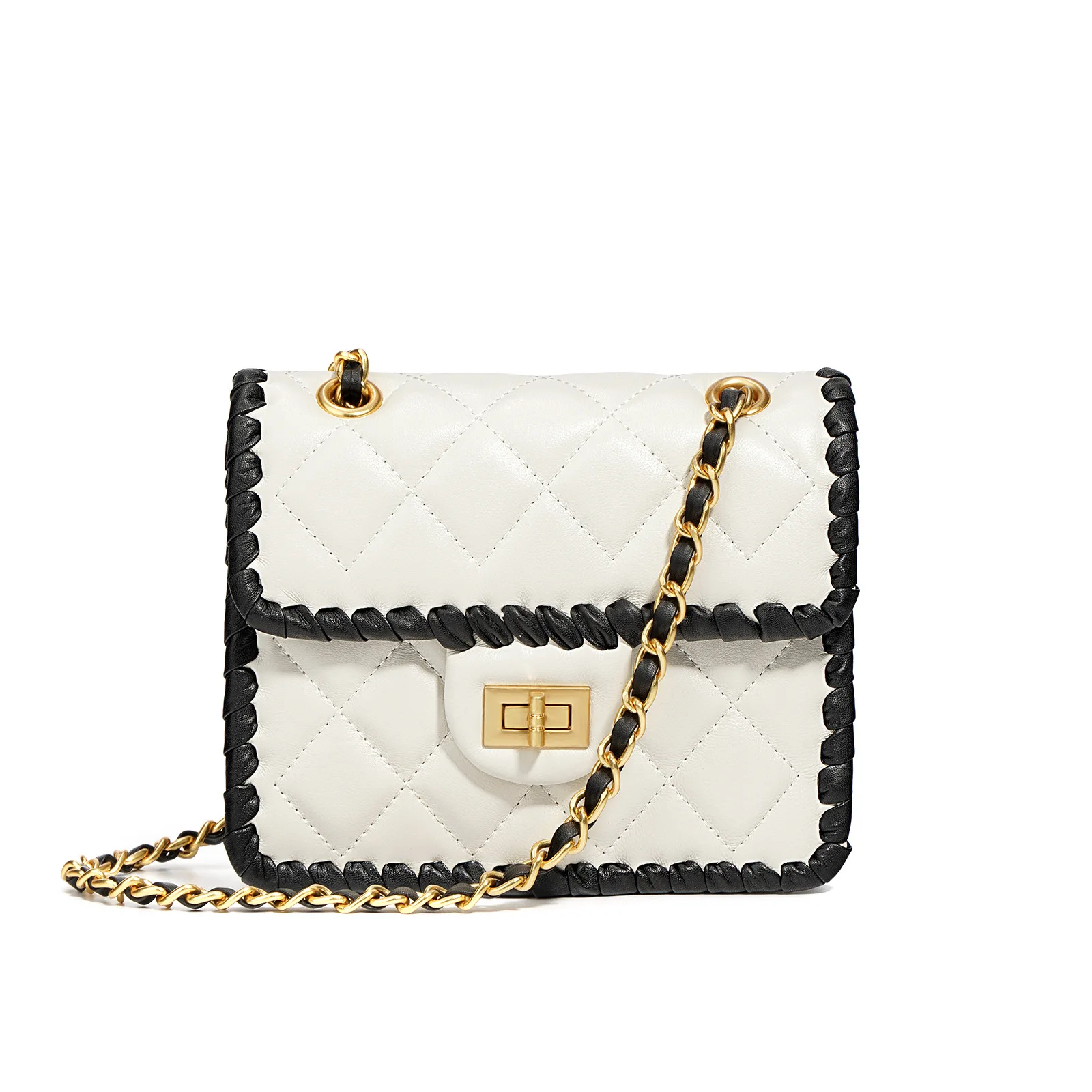 

Новинка 2022, кожаная женская сумка на цепочке, маленькая квадратная сумка, универсальная качественная сумка через плечо