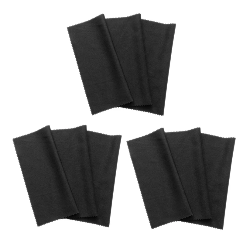 

MOOL 9X Microfiber Cleaning Cloth 20X19cm, Black Cleaning Cloths, Touchscreen, Smartphone Display, Glasses, Laptop, Lens
