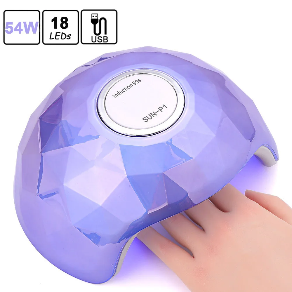 

Аппарат для фототерапии ногтей HALAIMAN 54 Вт, светодиодная лампа для сушки ногтей, салонный УФ-светодиодный гель для ногтей, УФ-лампа, аксессуары для маникюра