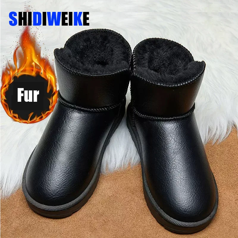 

Новые зимние ботинки стильные короткие зимние ботильоны женские ботильоны из водонепроницаемого Искусственного Меха Теплые ботильоны на ...