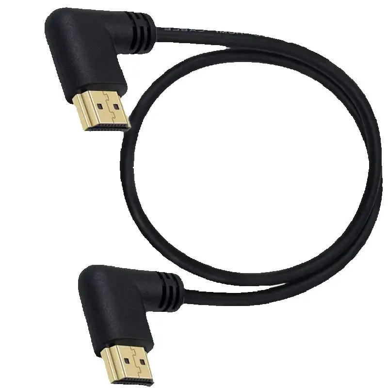 Фото Кабель HDMI 4K 3D с двумя разъемами HDMI, угловой (90 градусов) с левой стороны, с разъемом HDMI (штекер) и разъемом HD (штекер) с правой стороны, для DVD, PS3, ПК №1