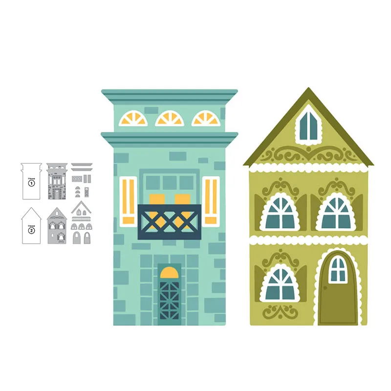 

Building House Craft Embossing Stencil for Scrapbooking Mold Frame Handmade Tools Album Model Punch Blade Decoration Template