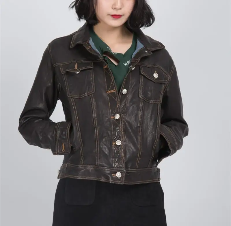

Oversize profile!Pakistan head layer plant tanned sheepskin leather leather cowboy girl