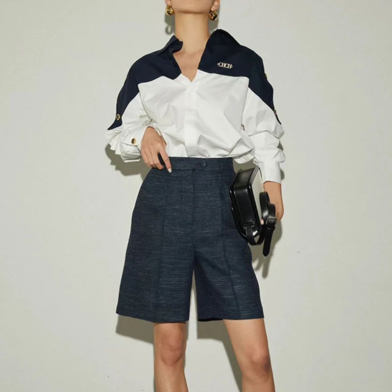 Блузка женская Лоскутная с длинным рукавом