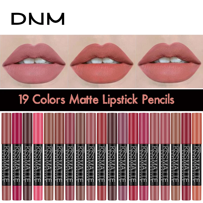 

19 Colors Nude Lip Stick Matte Lipstick Waterproof Pink Brown Korean Makeup Lipstick Crayon Pigments Lip Pencil Bulk Wholesale