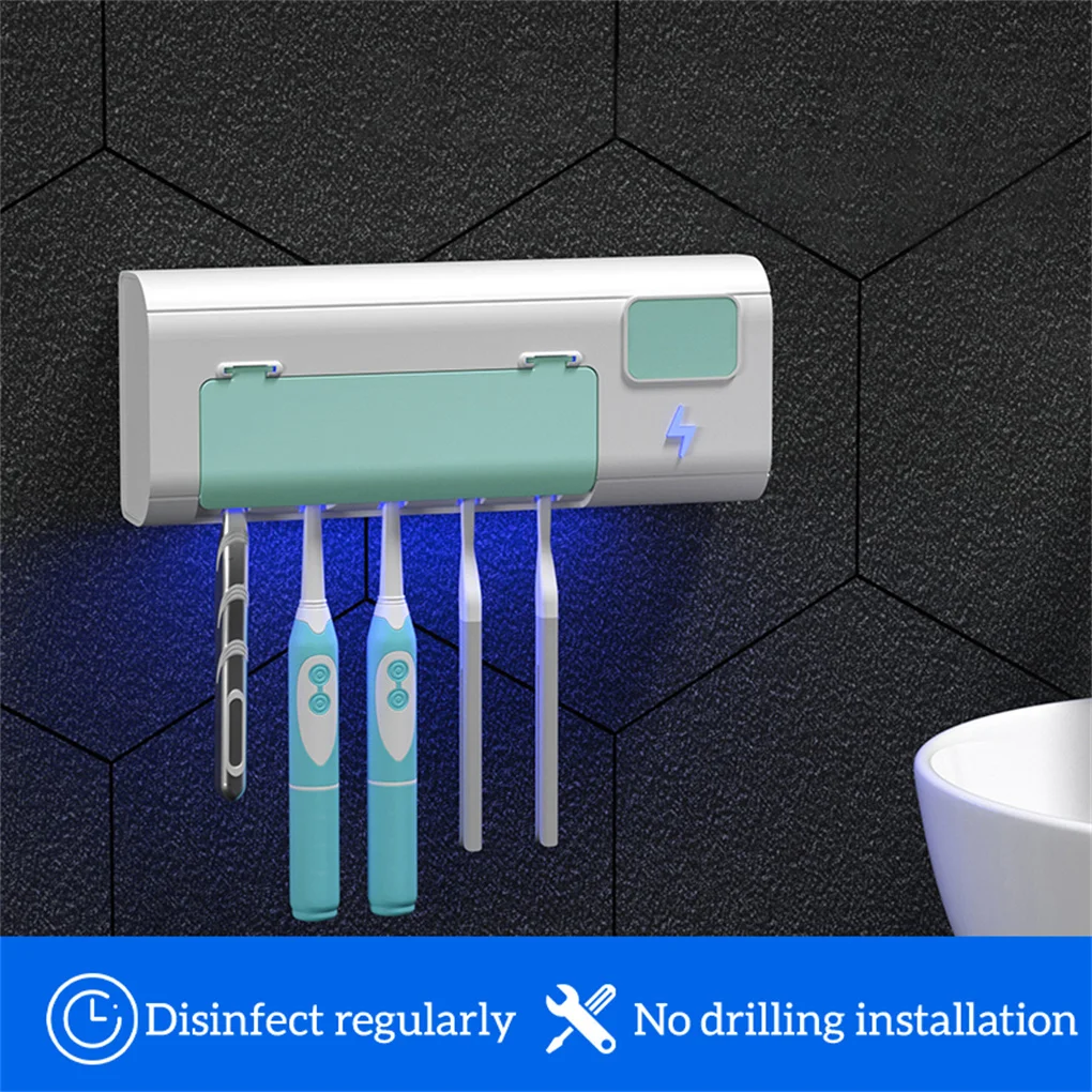 

UV Toothbrush Sterilizer Rechargeable Fast Drying Wall-mounted Tooth Brush Holder With LED Display For Bathroom