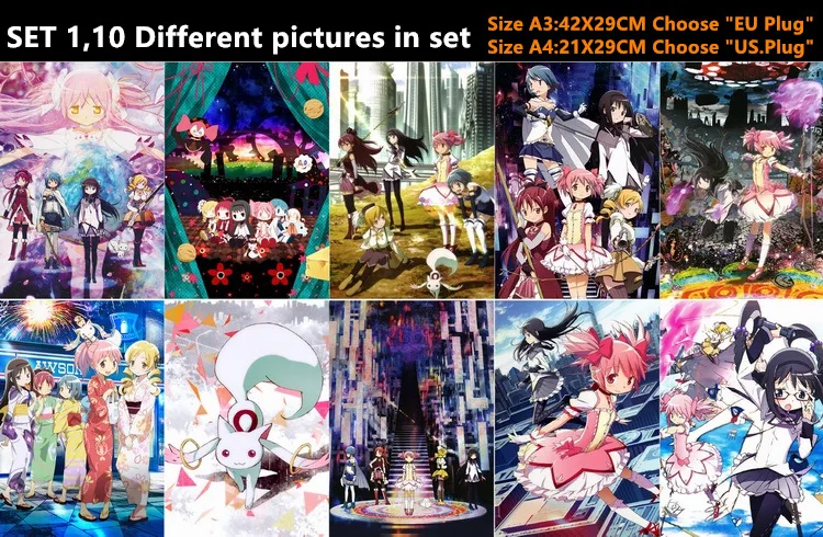 10 шт./партия аниме Puella Magi Madoka Magica Akemi постер наклейка открытка игрушка для фанатов