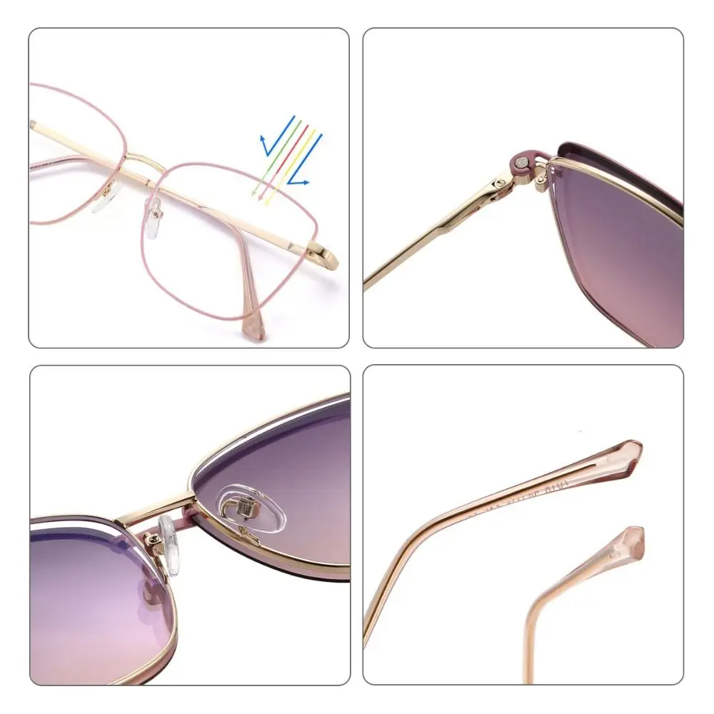 Модные поляризационные линзы в металлической оправе с защитой от синего света