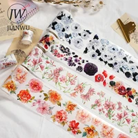 jianwu aesthetic flowers plant pet glossy washi tape journal decoration collage material scrapbooking masking tapes stationery