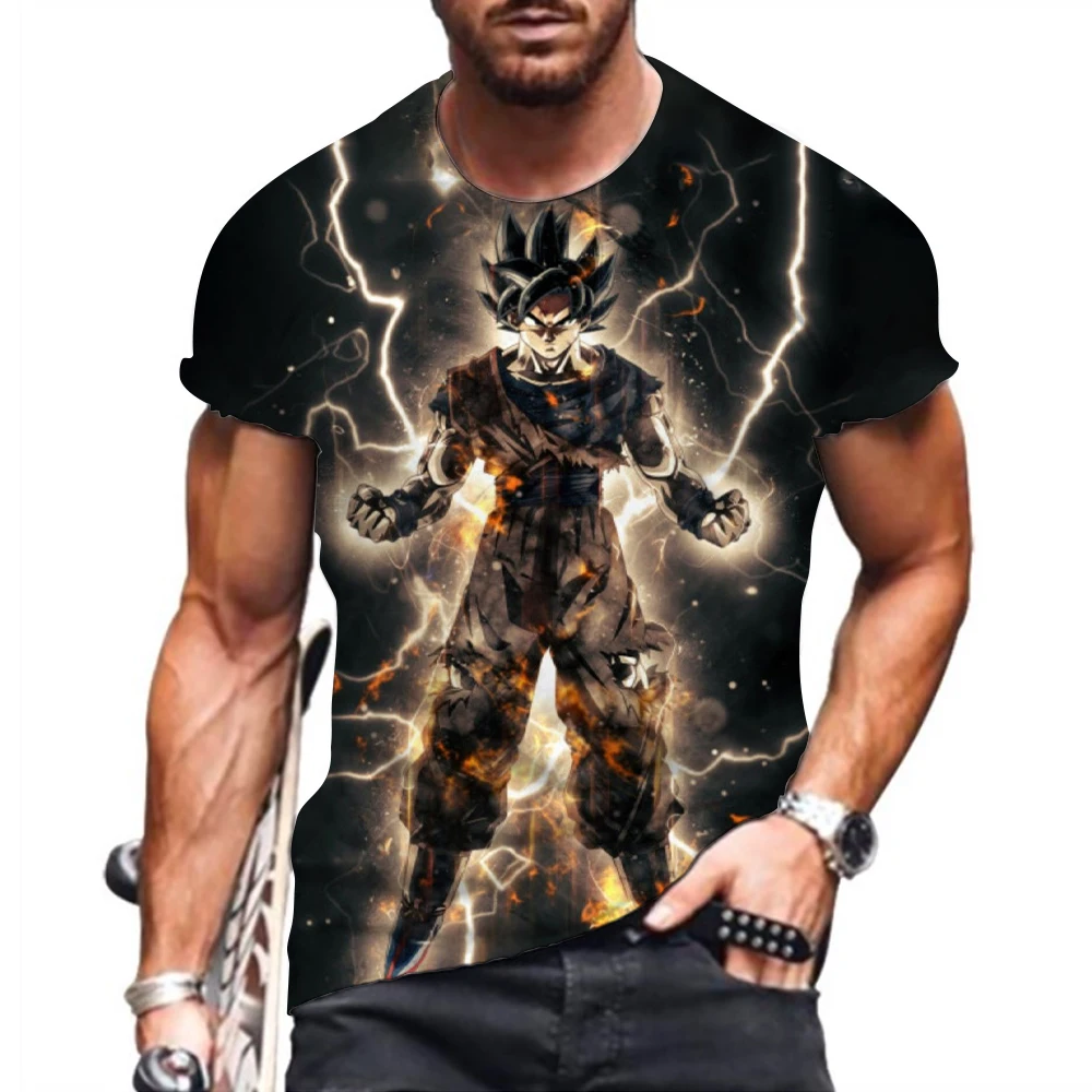 

Leisure Anime T-shirt 2022 Summer New Dragon Ball Z High Street Clothes Vegeta Men Party Men's Clothing 3D Print Essentials Goku