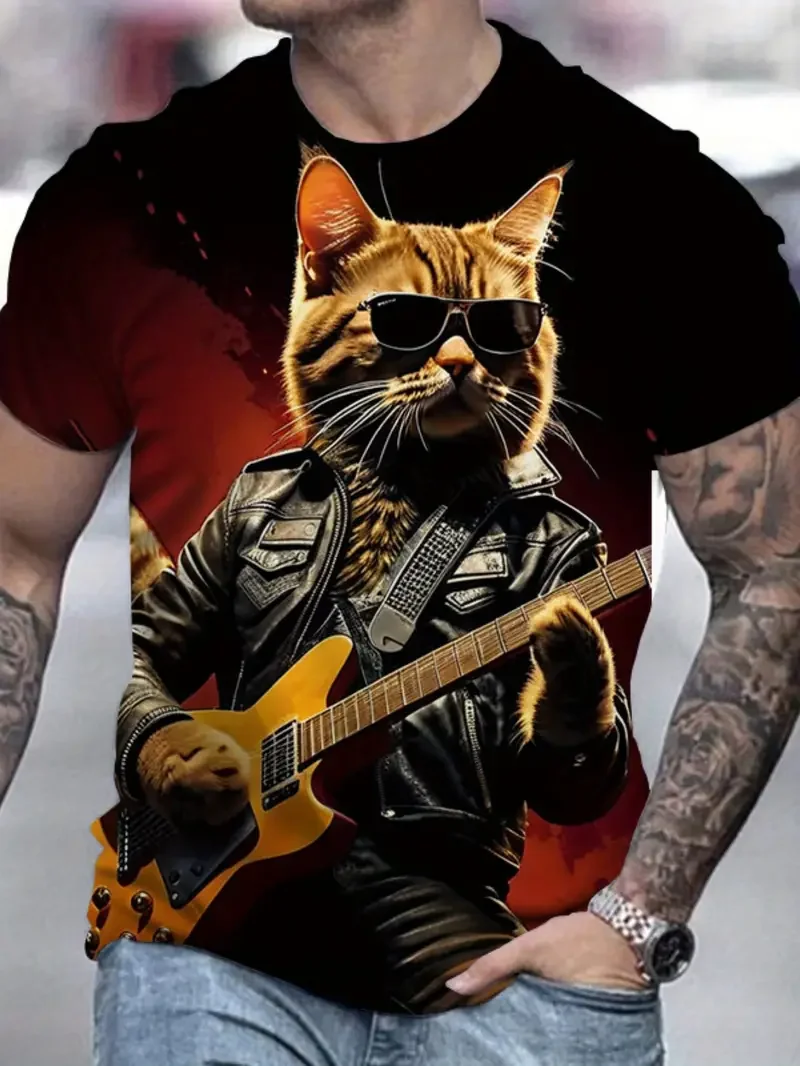 Мужская футболка с 3D принтом кота