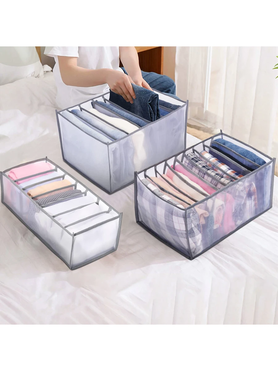 

Wardrobe Clothes Organizers Storage Baskets for Clothset Drawers,Clothing Storage Bins Containers for Jeans Leggings T-Shirts