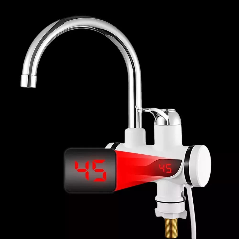 

Мгновенный Электрический водонагреватель с дисплеем температуры, кухонный водонагреватель, 3000 Вт, водонагреватель светодиодный вилкой ев...