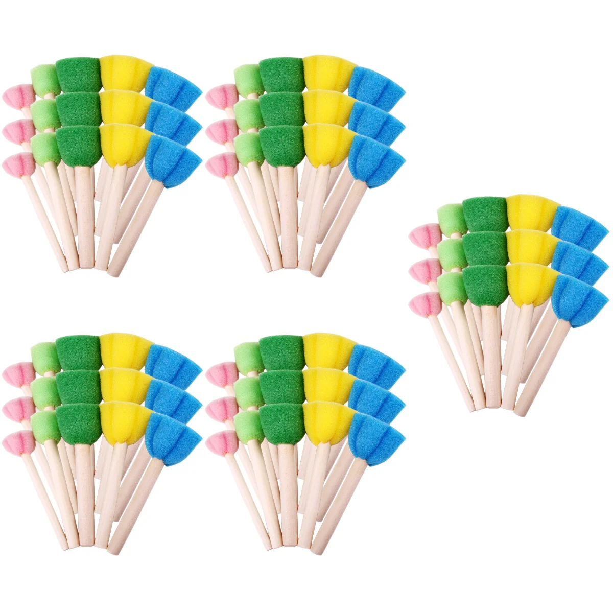 

75 Pcs Portable Kids Sponge Brushes Kids Sponge Brushes Kids Graffiti Sponge Brushes