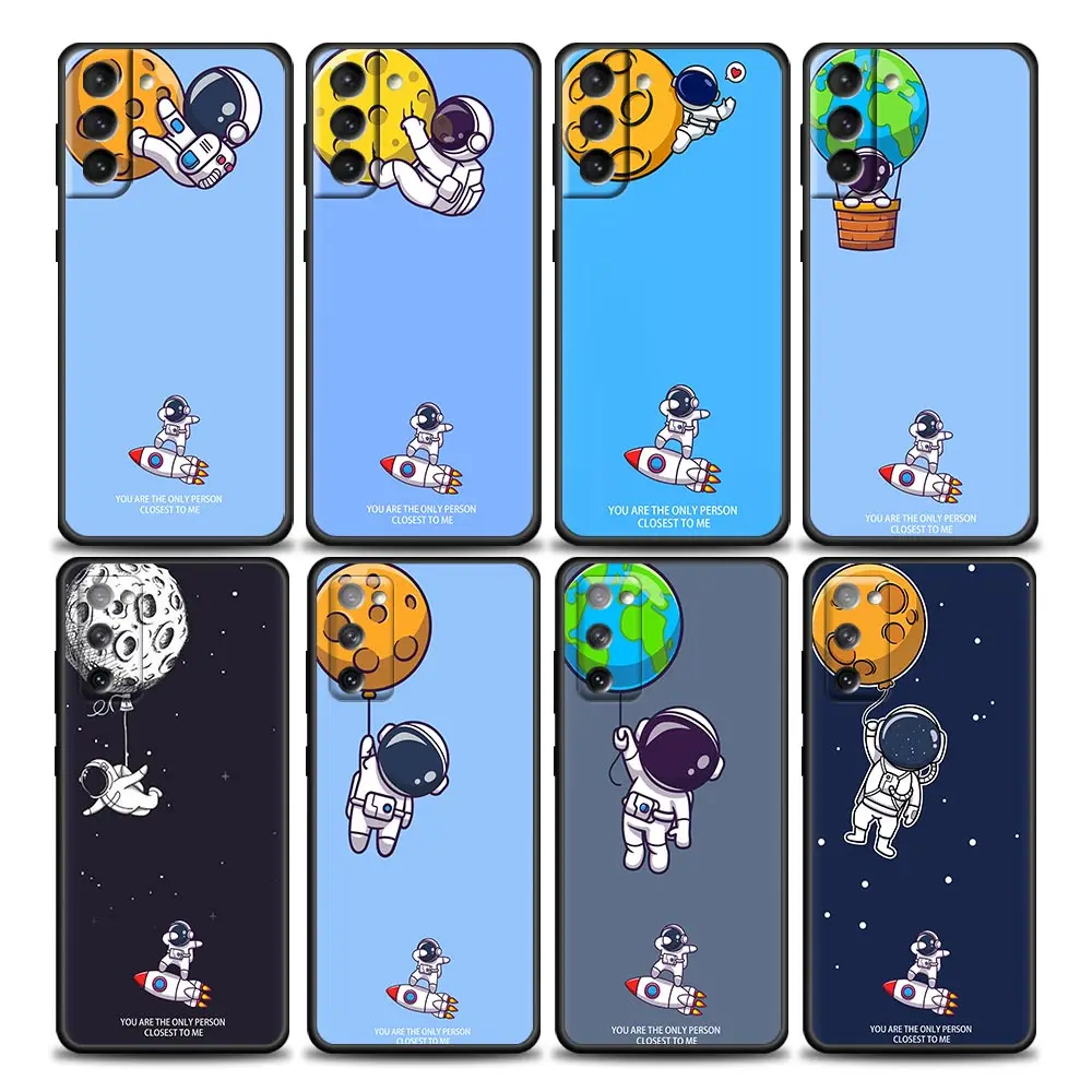 

Cute Cartoon Creative Spaceman Phone Case for Samsung Galaxy S7 S8 S9 S10e S21 S20 Fe Plus Note 20 Ultra 5G Soft Silicone Case