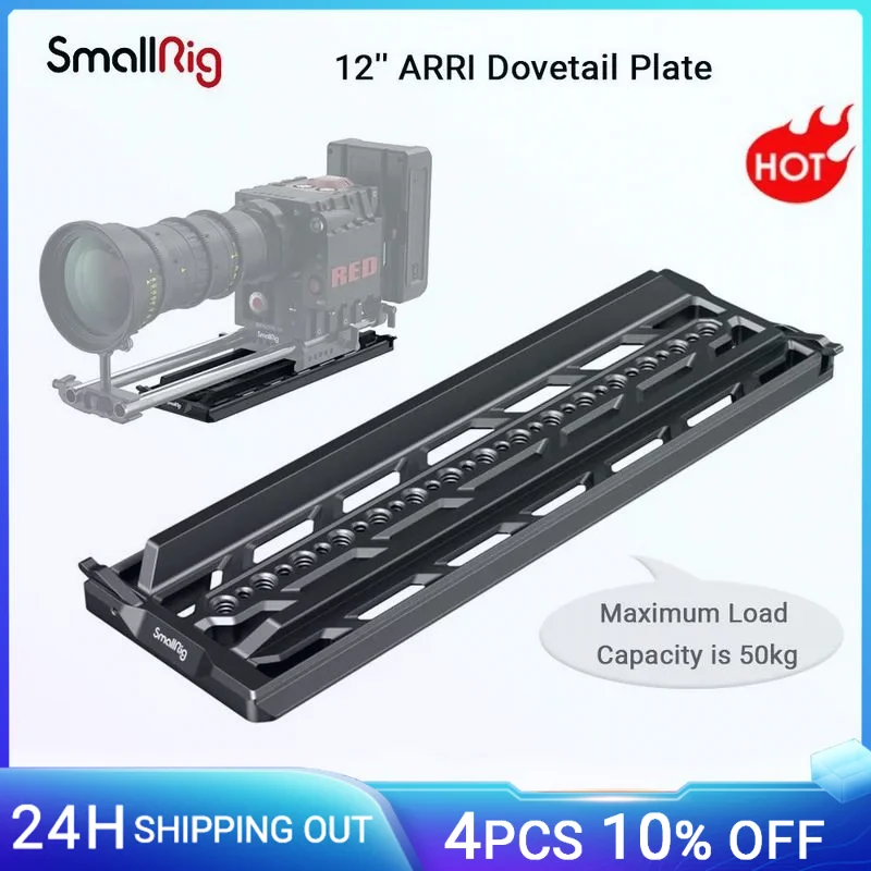 

SmallRig 12'' ARRI Dovetail Plate Supports ARRI Standard Dovetail Baseplate for Tripods with 1/4"-20 & 3/8'' Threaded Holes 3772