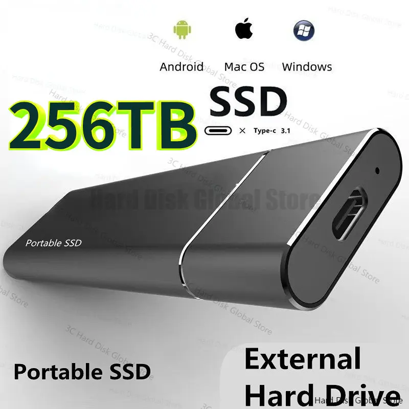 

New 256TB 4TB 8TB 16TB 32TB 64TB 128TB Hard Disk SD High-Speed Mobile External Hard Disk USB 3.1/Type-C Interface Mass Storage