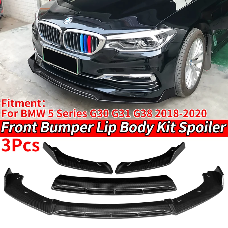 Car Front Bumper Lip Body Kit Spoiler Chin Guard Diffuser Cover Deflector Accessories ABS For BMW 5 Series G30 G31 G38 2018-2020