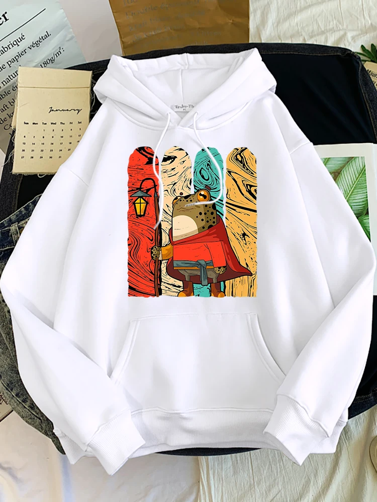 

Cottagecore Aesthetic Frog Playing Banjo On Mushroom Female Hoody Harajuku Sweatshirt Fashion Pullover Autumn Woman Streetwear