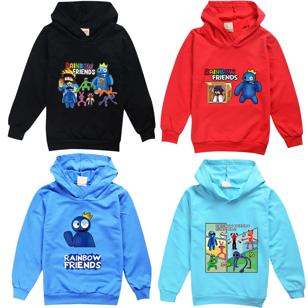 

FNAF Rainbow Friends Boys Hoodies Tees Cotton Spring Clothes Shirts for Teenage Girls Anime Cosplay Shirt Little Kids Hooded Top