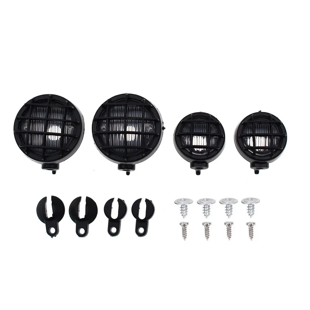 

4pcs Round LED Light Headlight Spotlight Cover with Bracket for 1/10 RC Crawler Car Traxxas TRX4 Axial SCX10 Tamiya CC01