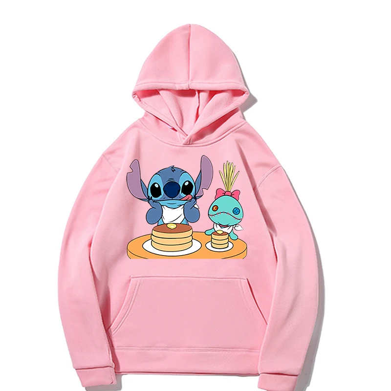 

Disney Lilo Stitch Hoodie Top Clothing Pocket Ladies Women's Hoodie Loose Long Pullover