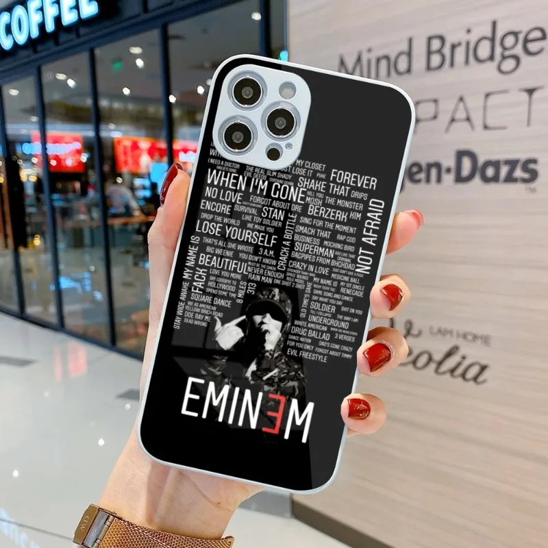 Чехол для мобильного телефона E-Eminem iPhone 15 14 13 12 11 Pro Max X XR XS 8 7 Plus чехол из жидкого