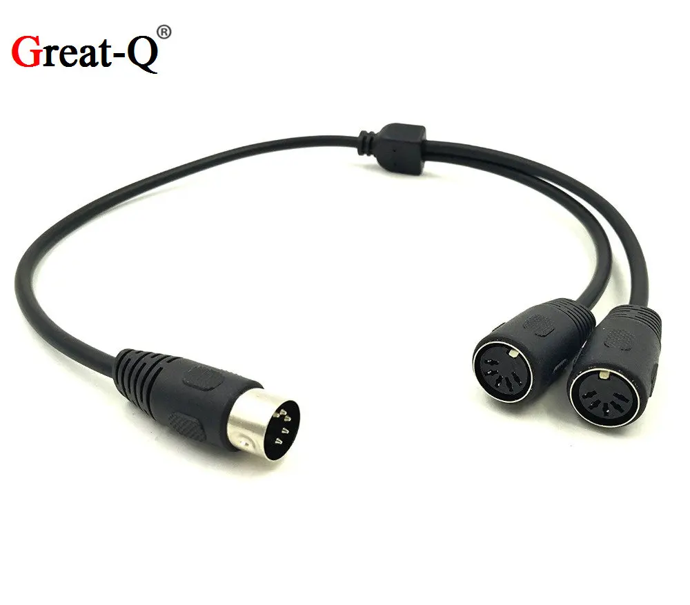 5-контактный разветвитель Y-образный переходник миди-кабель штекер-двойной 2 x DIN-5