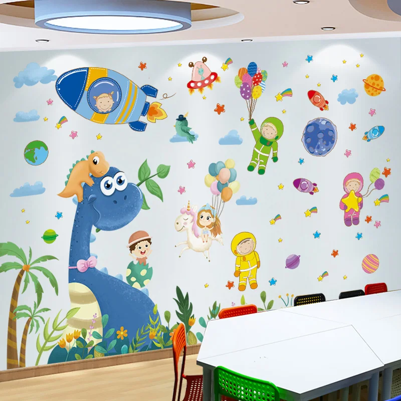 

Outer Space Planets Wall Sticker DIY Dinosaur Animal Mural Decals for Kids Rooms Baby Bedroom Children Nursery House Decoration