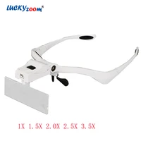 lightweight illuminated magnifier with light 2 led magnifying glass lamp 1x 1 5x 2 0x 2 5x 3 5x soldering welding reading loupe