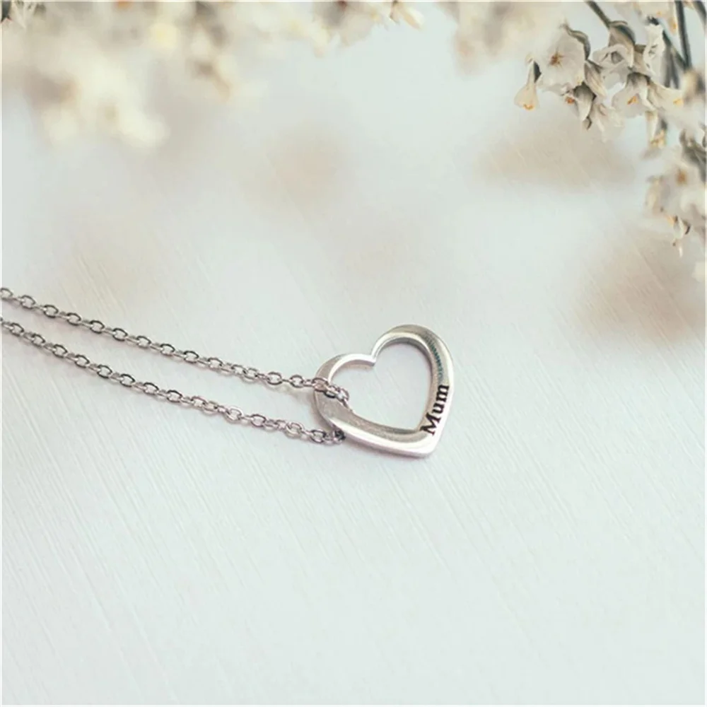 Peach Heart Custom Necklace For Women's Couple Name Custom Stainless Steel Necklace Valentine's Day Custom Gift Free Shipping