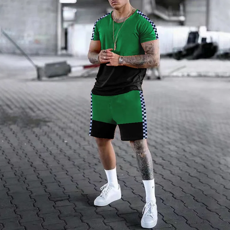 Luxury 3D Printing Men Tracksuit Men's Oversized Clothing T-shirt Shorts outfits Sets Streetswear Male Tshirt Set Summer Beach images - 6