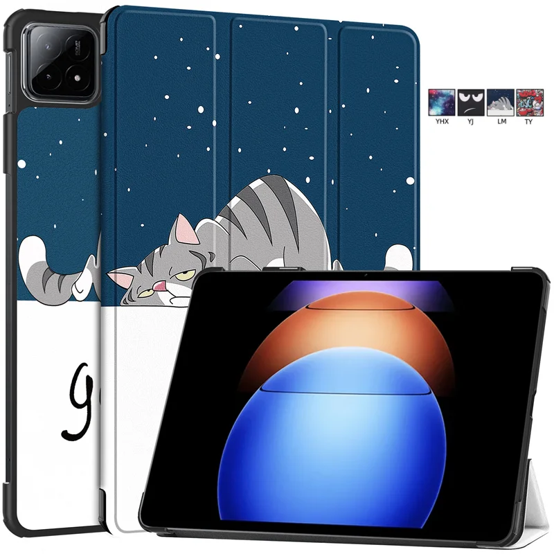 Чехол для Xiaomi Pad 6s Pro 12 4 дюйма трехскладной кожаный чехол-подставка с рисунком 6S Mi