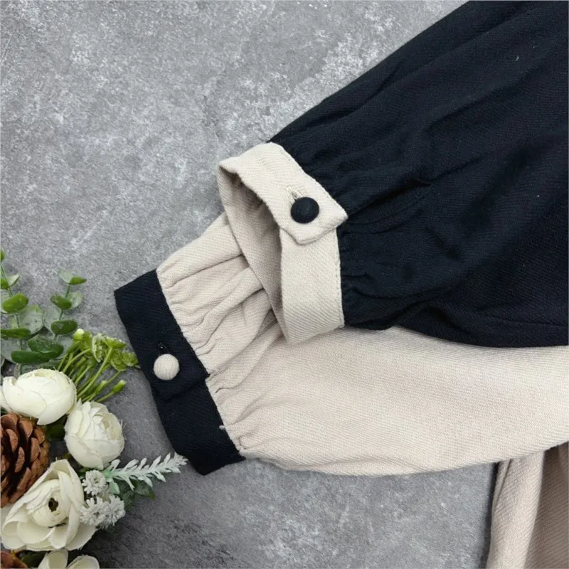 Женские рубашки с оборками Johnature хлопковые в стиле пэчворк воротником-стойкой