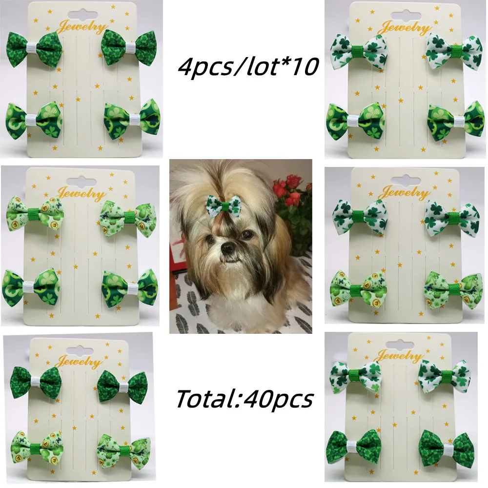 

40pcs Hand-made Mini Hair Bows For Dog Cute Grooming Accessories Kawaii Cat Hair Clips Dog Daily Hair Rubber Bands Pet Supplies