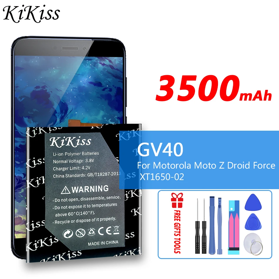 

Kikiss Battery For Motorola Moto Z DroidForce XT1650-02 XT1650-01 XT1650-03 XT1650-05 GV30 Mobile Phone SNN5972A GV40
