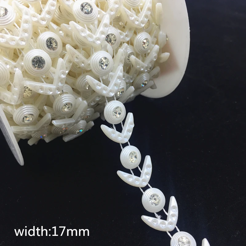 DIY1 ярда Стразы цепочка с жемчугом и кристаллами ювелирная пришивная украшение