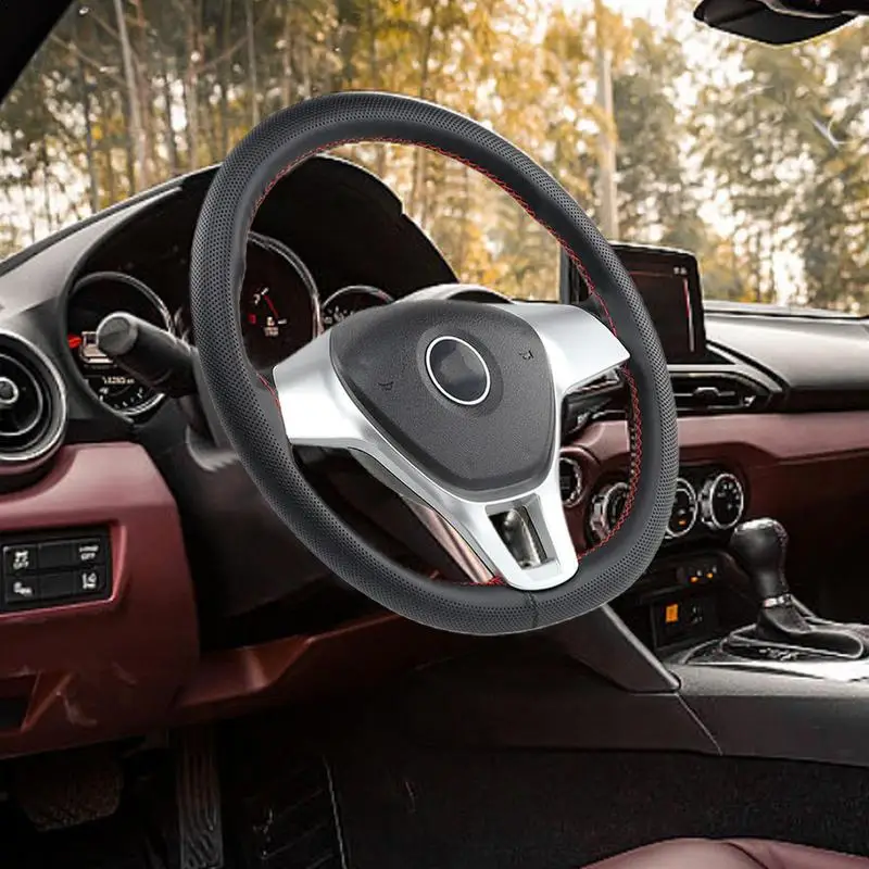 Противоскользящий чехол на руль для руля кожаный из микрофибры инструмент