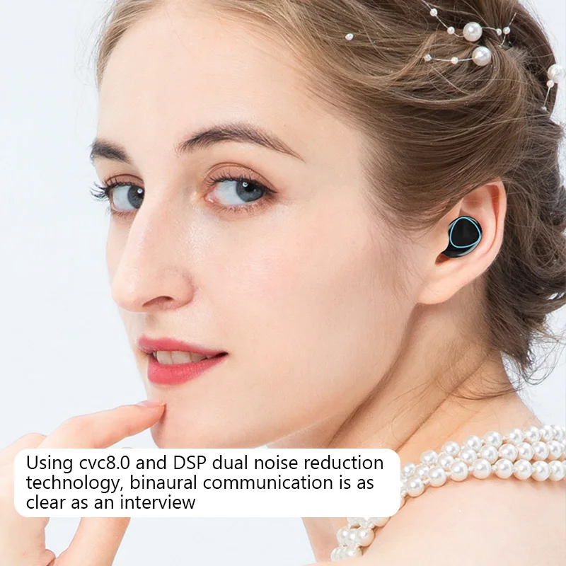 Фото M10 TWS Fone Bluetooth наушники с микрофоном, наушники-вкладыши 3000 мАч, зарядное устройство, беспроводные наушники, беспроводная гарнитура Bluetooth с дисплеем №2