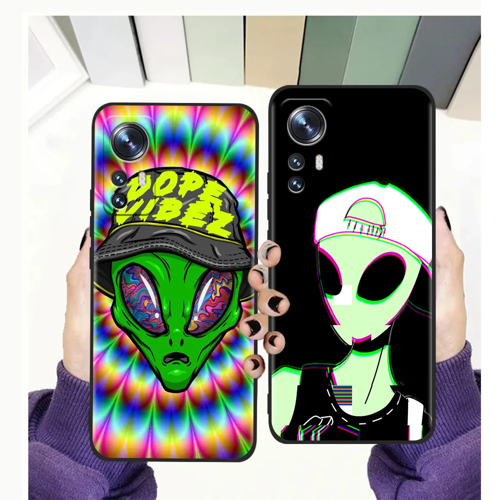 

Hot interesting alien Phone Case Cover For Xiaomi Mi 12 12X Luxury Mobilephone Shockproof Silicone Soft Mi 12 Pro Shell Fundas