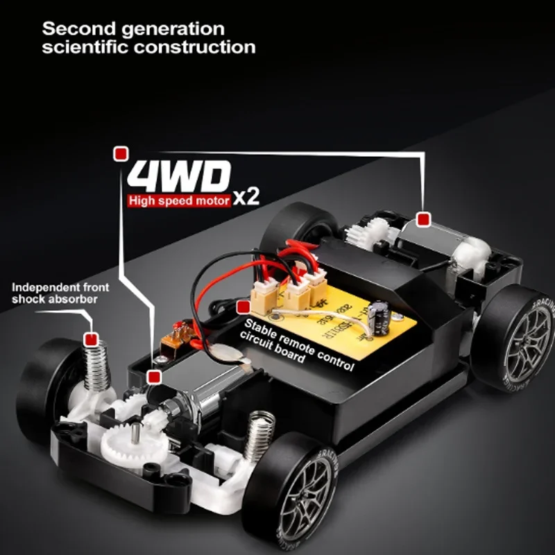 4WD RC Drift Car 1:24 2,4 ГГц, ограниченная серия - светодиодные фонари, трюковый дрифт, высокоскоростной гоночный автомобиль, игрушка для мальчика в подарок (art.: 3920d433aff70) - 3920d433aff70