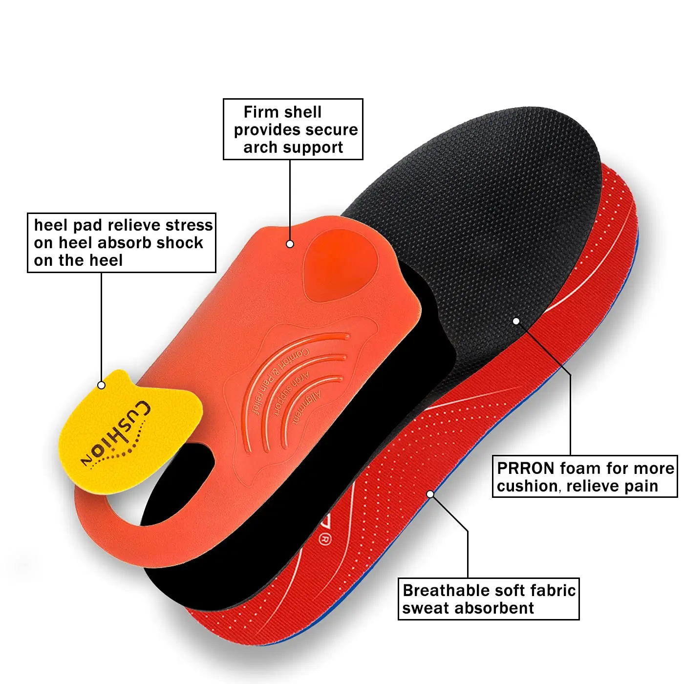 Flat Feet Arch Support Men Orthopedic Insoles Plantar Fasciitis Pain Relief ,Women Heel Orthotics Insoles Sneakers Shoe Inserts