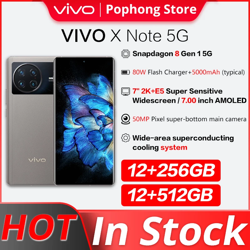 

Смартфон ViVO X Note, 7,0 дюйма, 2K + E5 AMOLED, Snapdragon 8 Gen 1, 80 Вт, 5000 мАч